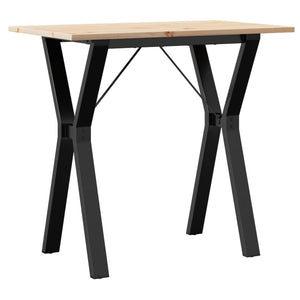 vidaXL Table de salle à manger piètement Y 80x50x75 cm pin massif et acier