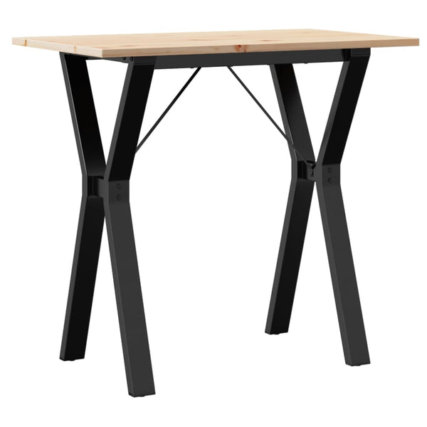 vidaXL Table de salle à manger piètement Y 80x50x75 cm pin massif et acier