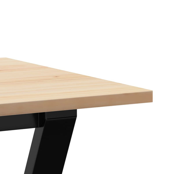 vidaXL Table de salle à manger piètement Y 80x50x75 cm pin massif et acier