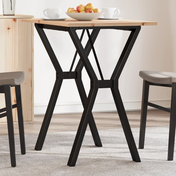 vidaXL Table de salle à manger piètement Y 80x50x75 cm pin massif et acier