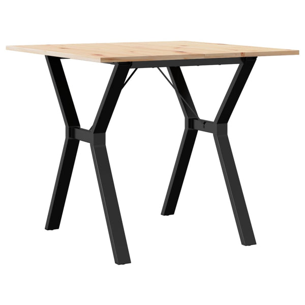 Esstisch Kiefer Massivholz & Stahl Y-Gestell 80x80 cm