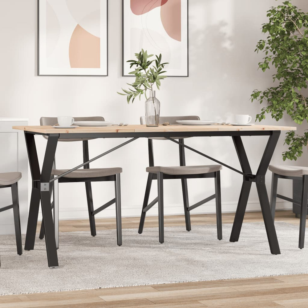Esstisch Kiefer Massivholz & Stahl, 160 cm
