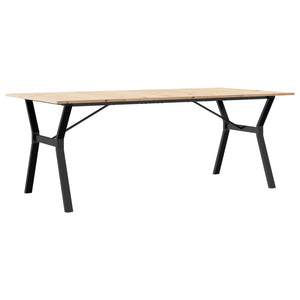 vidaXL Table de salle à manger piètement en Y 200x100x75cm Bois de pin massif et acier