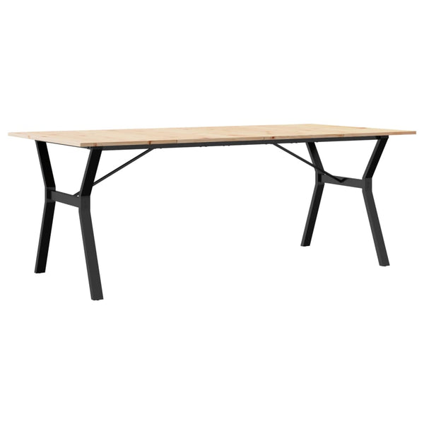 vidaXL Table de salle à manger piètement en Y 200x100x75cm Bois de pin massif et acier