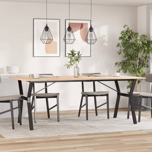 vidaXL Table de salle à manger piètement en Y 200x100x75cm Bois de pin massif et acier