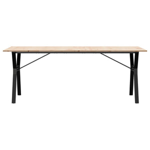 vidaXL Table de salle à manger piètement en Y 200x100x75cm Bois de pin massif et acier