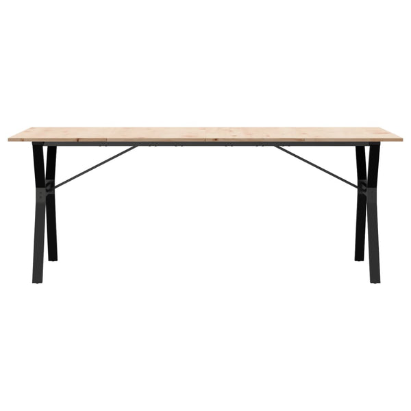 vidaXL Table de salle à manger piètement en Y 200x100x75cm Bois de pin massif et acier