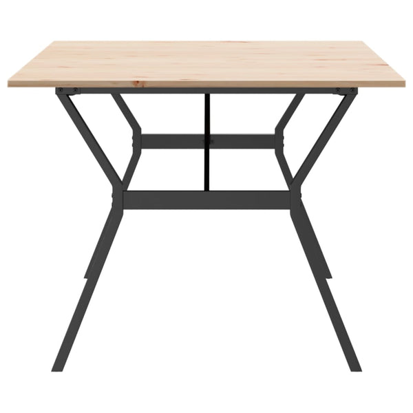 vidaXL Table de salle à manger piètement en Y 200x100x75cm Bois de pin massif et acier