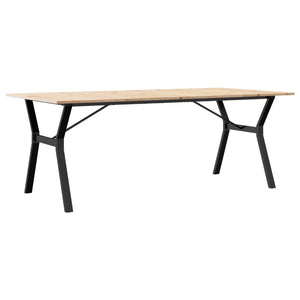 vidaXL Table de salle à manger piètement en Y 200x100x75cm Bois de pin massif et acier