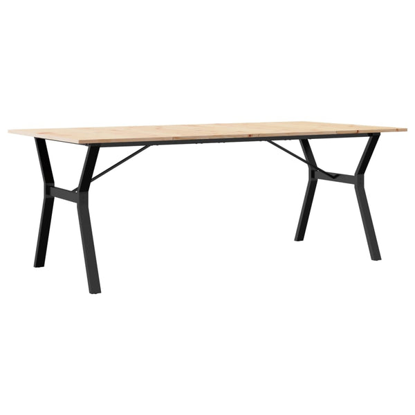 vidaXL Table de salle à manger piètement en Y 200x100x75cm Bois de pin massif et acier