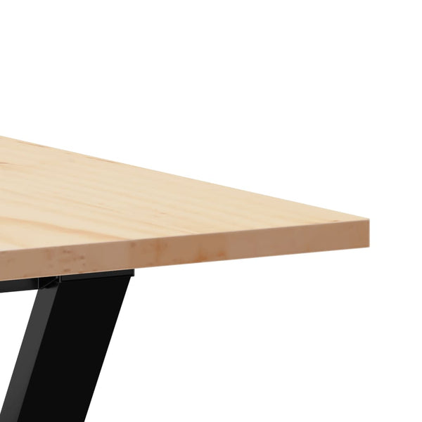 vidaXL Table de salle à manger piètement en Y 200x100x75cm Bois de pin massif et acier