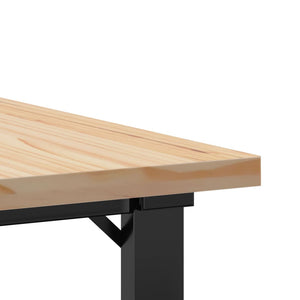 Couchtisch Kiefer Massivholz Stahl 70x70 cm
