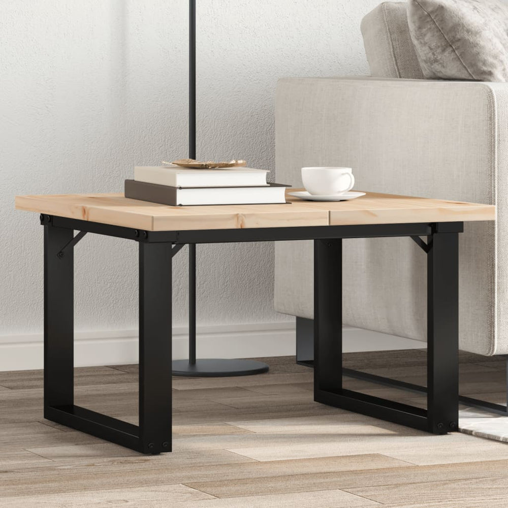 Couchtisch Kiefer Massivholz Stahl 70x70 cm