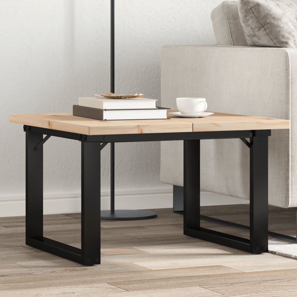 Couchtisch Kiefer Massivholz Stahl 70x70 cm