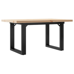 vidaXL Coffee Table O-Leg 80x50x40.5cm Solid Pine Wood & Steel