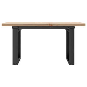 vidaXL Coffee Table O-Leg 80x50x40.5cm Solid Pine Wood & Steel