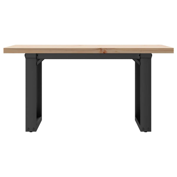 vidaXL Coffee Table O-Leg 80x50x40.5cm Solid Pine Wood & Steel