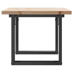 vidaXL Coffee Table O-Leg 80x50x40.5cm Solid Pine Wood & Steel