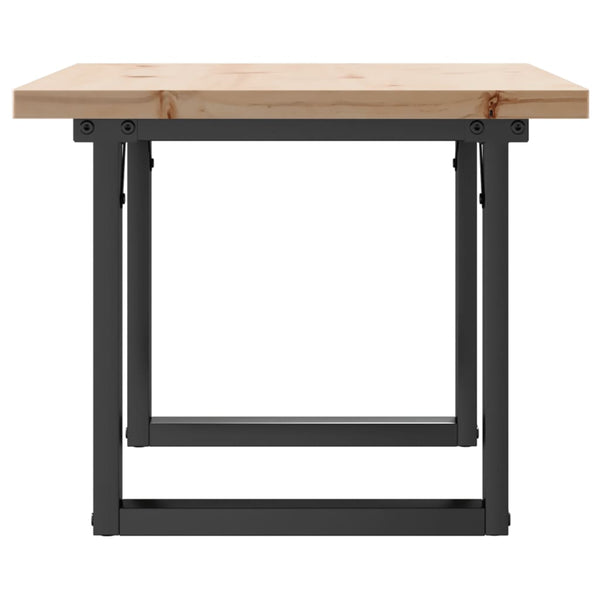 vidaXL Coffee Table O-Leg 80x50x40.5cm Solid Pine Wood & Steel