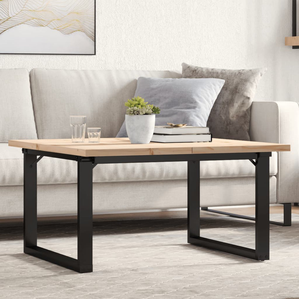 Couchtisch Kiefer Massivholz & Stahl 80x80 cm