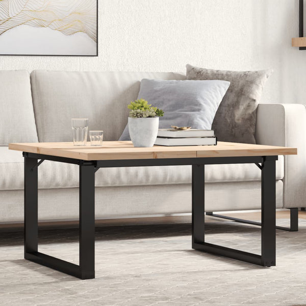 Couchtisch Kiefer Massivholz & Stahl 80x80 cm