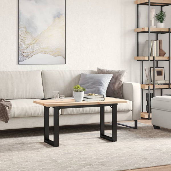 Couchtisch Kiefer Massivholz & Stahl 90x40 cm