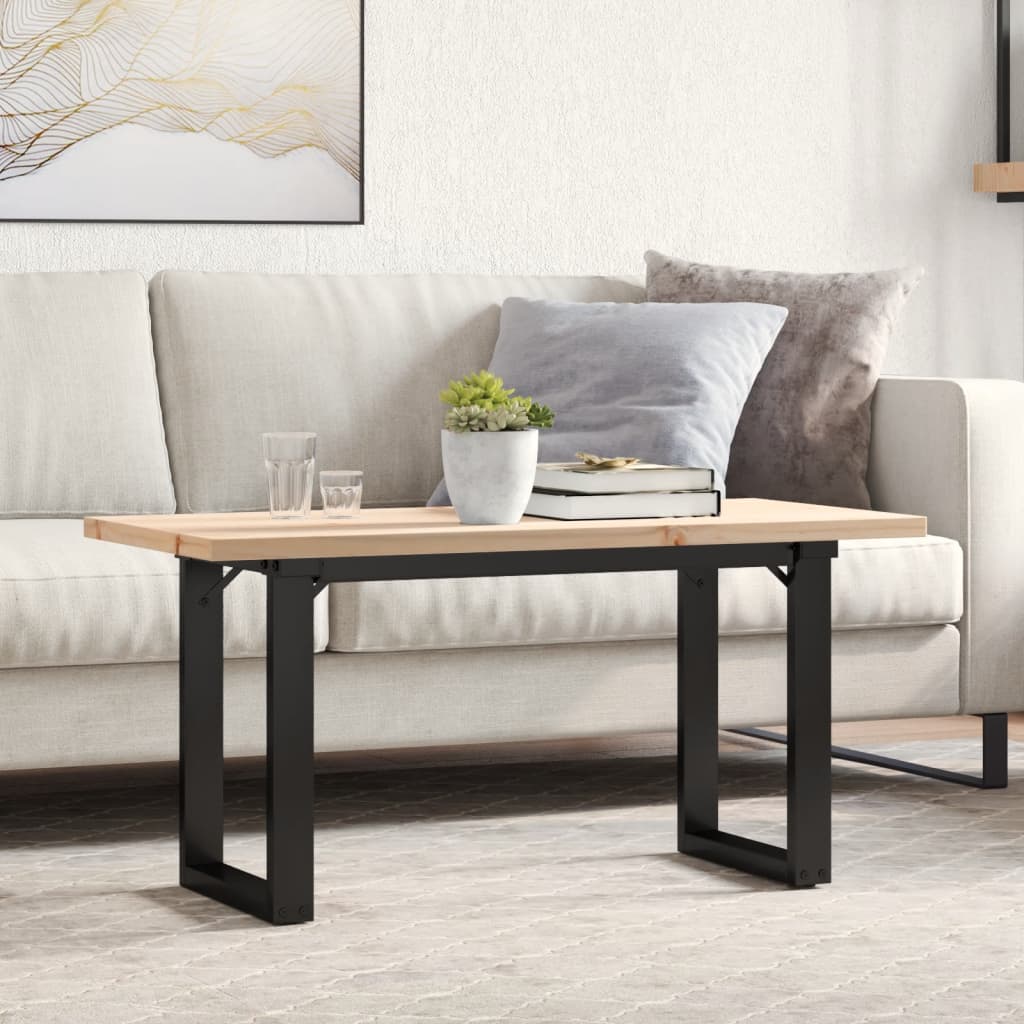 Couchtisch Kiefer Massivholz & Stahl 90x40 cm