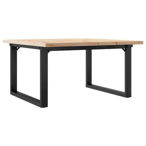 vidaXL Table basse à piètement en O 90x90x45,5 cm en pin massif et acier