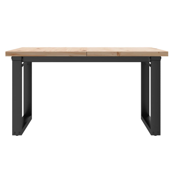 vidaXL Table basse à piètement en O 90x90x45,5 cm en pin massif et acier