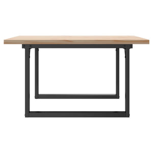 vidaXL Table basse à piètement en O 90x90x45,5 cm en pin massif et acier