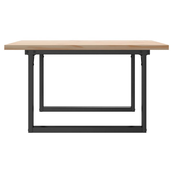 vidaXL Table basse à piètement en O 90x90x45,5 cm en pin massif et acier