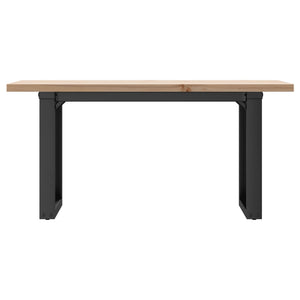 vidaXL Table basse piètement en O 100x50x45,5 cm bois de pin massif et acier