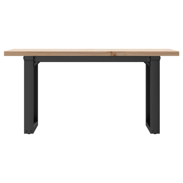 vidaXL Table basse piètement en O 100x50x45,5 cm bois de pin massif et acier