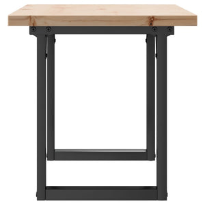 vidaXL Table basse piètement en O 100x50x45,5 cm bois de pin massif et acier