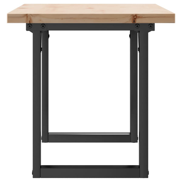 vidaXL Table basse piètement en O 100x50x45,5 cm bois de pin massif et acier