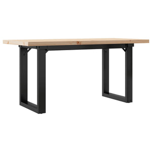 vidaXL Table basse piètement en O 100x50x45,5 cm bois de pin massif et acier