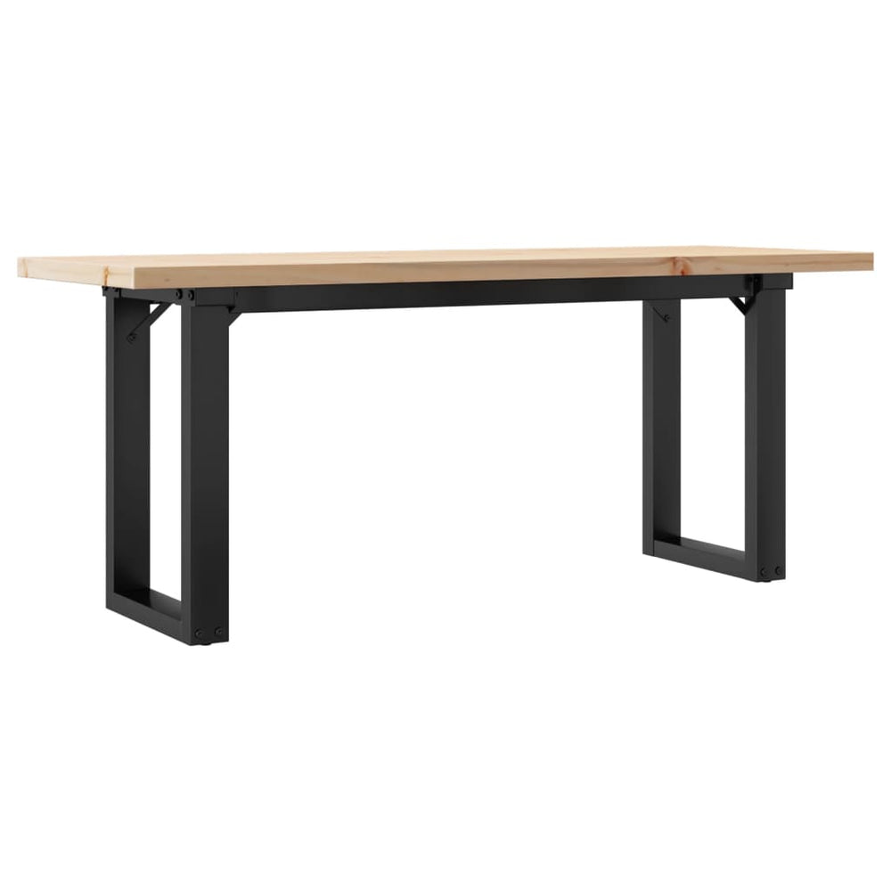 vidaXL Table basse à piètement en O 110x40x45,5 cm Bois de pin massif Acier