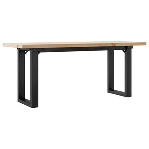 vidaXL Table basse à piètement en O 110x40x45,5 cm Bois de pin massif Acier