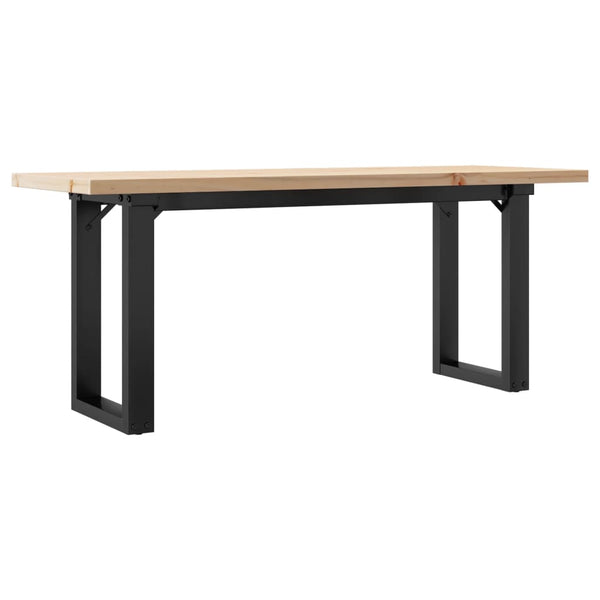 vidaXL Table basse à piètement en O 110x40x45,5 cm Bois de pin massif Acier