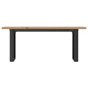 vidaXL Table basse à piètement en O 110x40x45,5 cm Bois de pin massif Acier