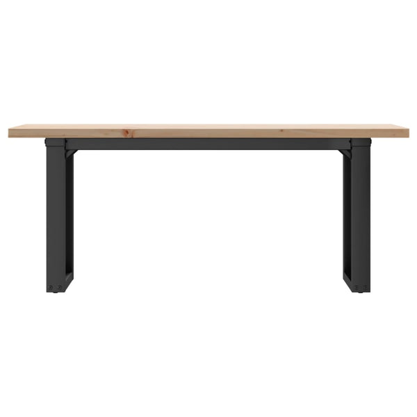 vidaXL Table basse à piètement en O 110x40x45,5 cm Bois de pin massif Acier
