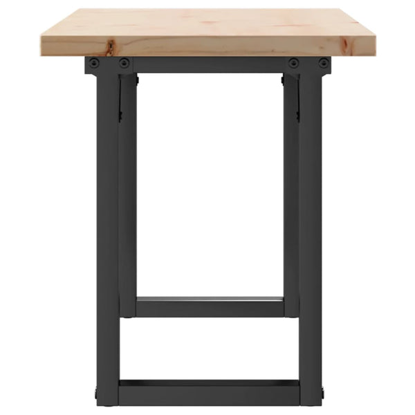 vidaXL Table basse à piètement en O 110x40x45,5 cm Bois de pin massif Acier