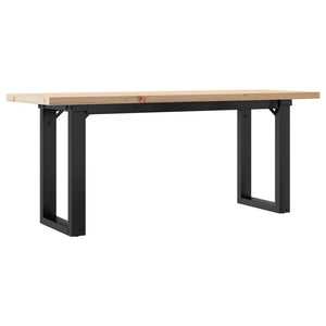 vidaXL Table basse à piètement en O 110x40x45,5 cm Bois de pin massif Acier