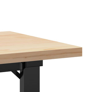 vidaXL Table basse à piètement en O 110x40x45,5 cm Bois de pin massif Acier