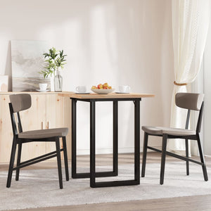vidaXL Table de salle à manger avec pieds en O 70x70x75,5 cm Bois de pin massif et acier
