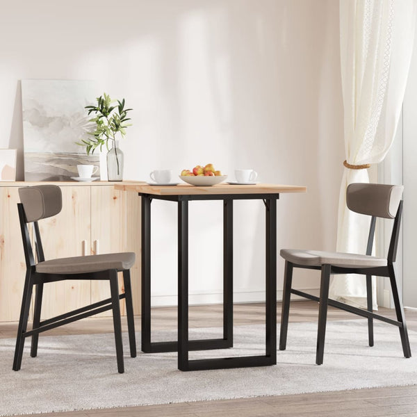 vidaXL Table de salle à manger avec pieds en O 70x70x75,5 cm Bois de pin massif et acier