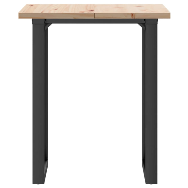 vidaXL Table de salle à manger avec pieds en O 70x70x75,5 cm Bois de pin massif et acier