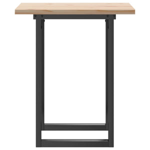 vidaXL Table de salle à manger avec pieds en O 70x70x75,5 cm Bois de pin massif et acier