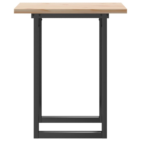 vidaXL Table de salle à manger avec pieds en O 70x70x75,5 cm Bois de pin massif et acier