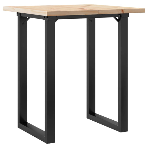 vidaXL Table de salle à manger avec pieds en O 70x70x75,5 cm Bois de pin massif et acier